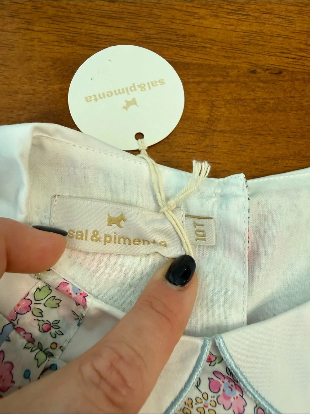 Sal & Pimenta Maryland Sprinkles Dress Blue Floral Peter Pan Collar Sz 10 NWT